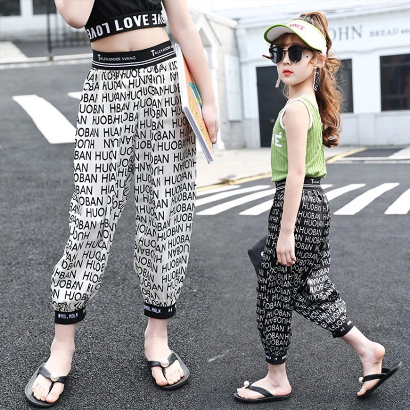 Summer Kids Girl Casual Harem Pants 