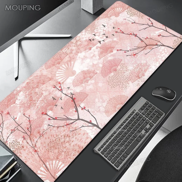 Sakura Mousepad Black Mausepad Pink Setup Gamer Accessories Office Carpet Japanese Art Mouse Pad Company Gaming Deskmat 90x40 Xl 4