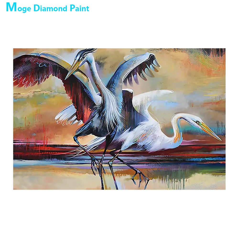 

Animal Heron Diamond Painting Bird Abstract oil paint Round Full Drill Nouveaute DIY Mosaic Embroidery 5D Cross Stitch home gift