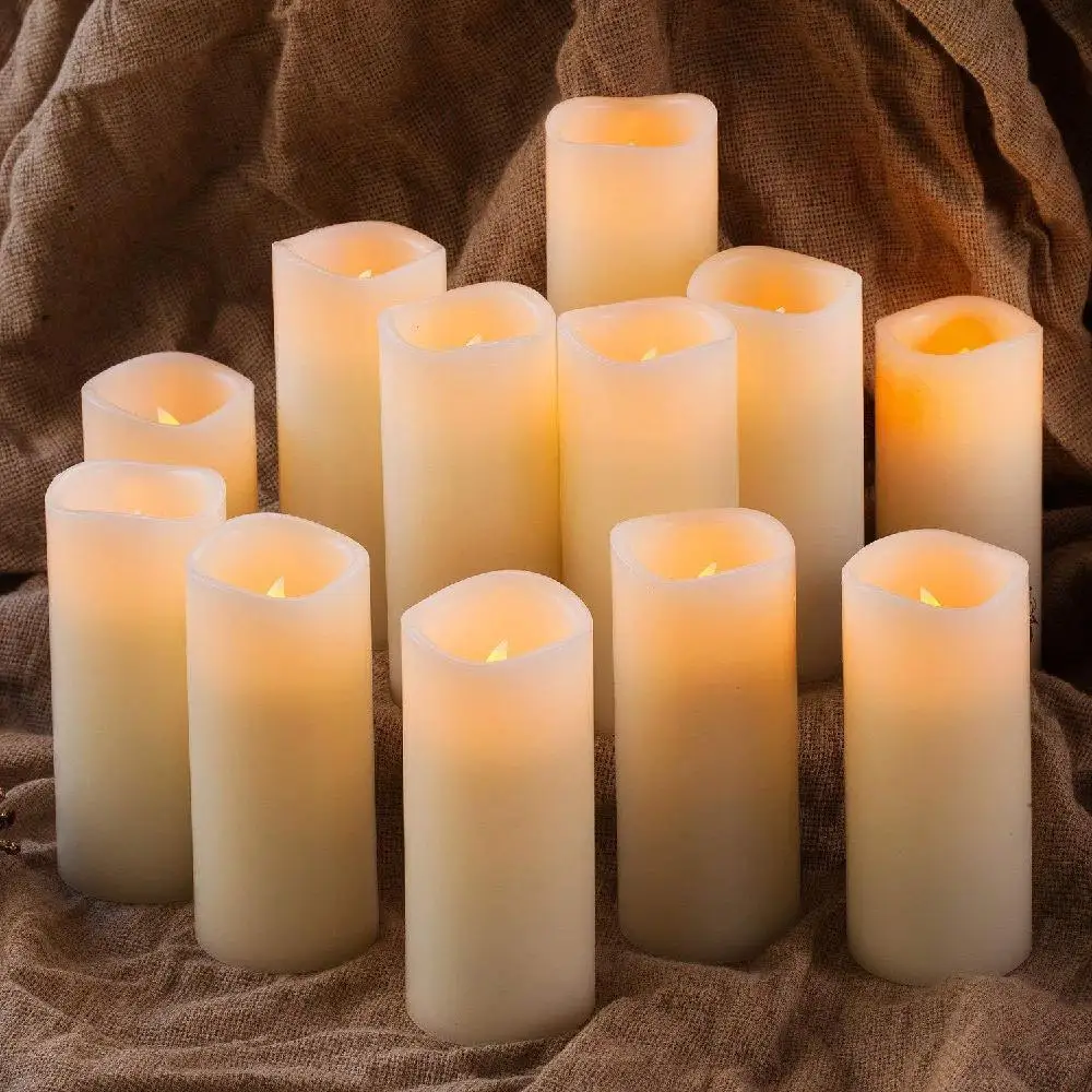 

SOLLED 12Pcs LED Electronic Flameless Candles Lights with Remote Control for Party Wedding Decor
