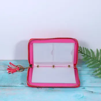 

Nail Art Printing Mold Bag Multifunctional Storage Pouch Practical Nail Stamping Plate Bag for Women Girls Ladeis (Rosy)