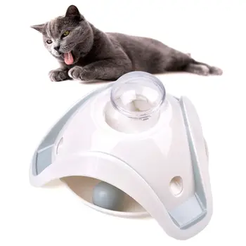 

Interactive Cat Food Dispenser Toy Tracks Disc Cats Kitten IQ Traning Toys Crazy Ball Disk Amusement Plate Scratching Puzzle Toy