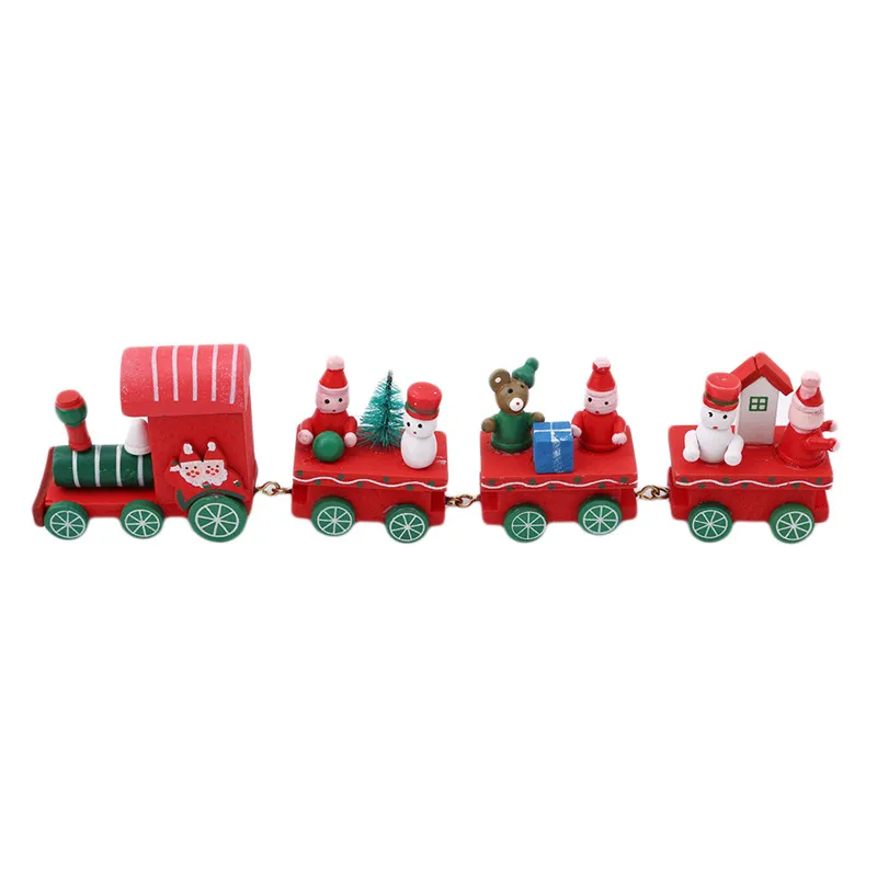 Новый Рождественский поезд окрашенные деревянные игрушки с Санта/медведь рождественские детские игрушки подарок орнамент navidad