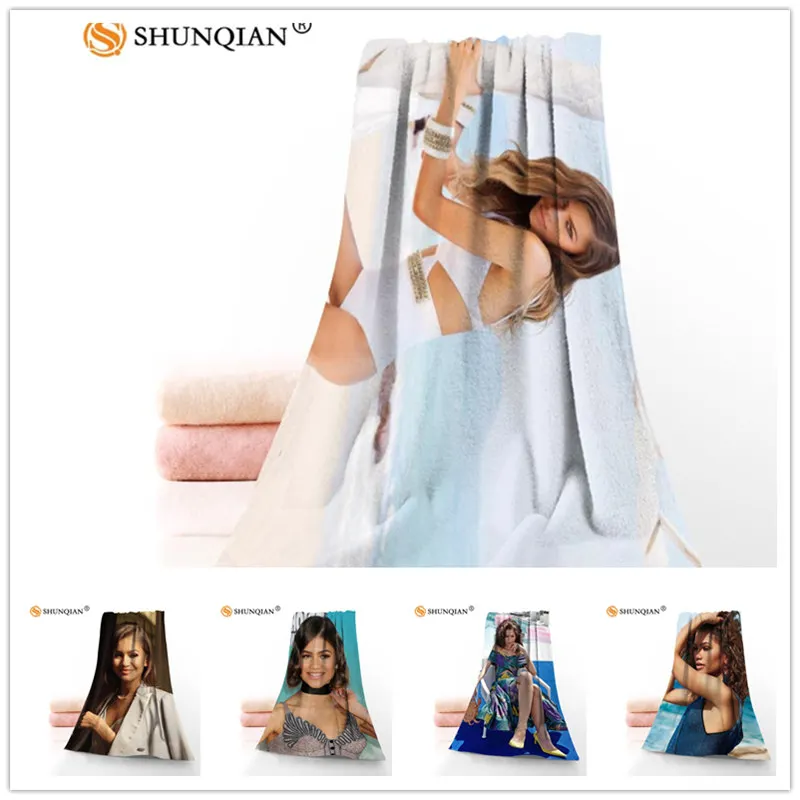 Пользовательские Zendaya Coleman 35x75 см полотенце для лица s лицевая Бамбуковая ткань для мытья волос быстросохнущее спортивное полотенце