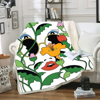 

New Summer Tropical Plants Floral Fleece Throw Home Blanket for Home Travel Natural Scenery Coral Blanket Kids Bedding 150x200cm