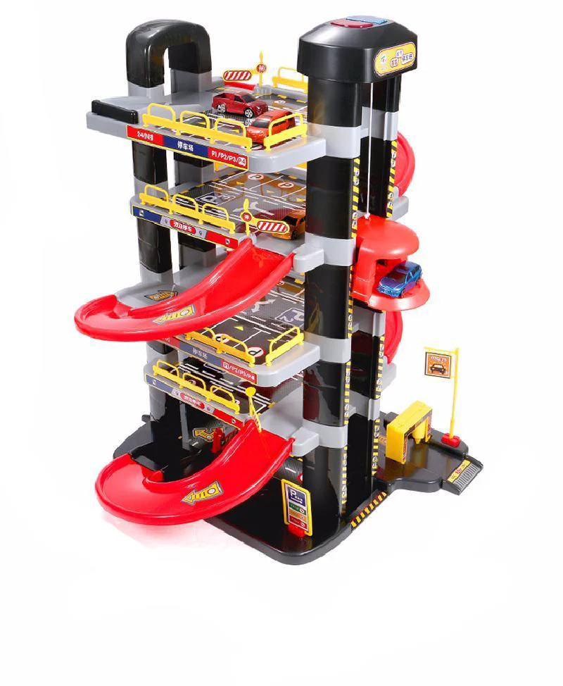 Детская Автостоянка игрушка большой Электрический Лифт сплав двор Многоэтажный Собранный гоночный трек подарок игрушки для детей - Цвет: 2