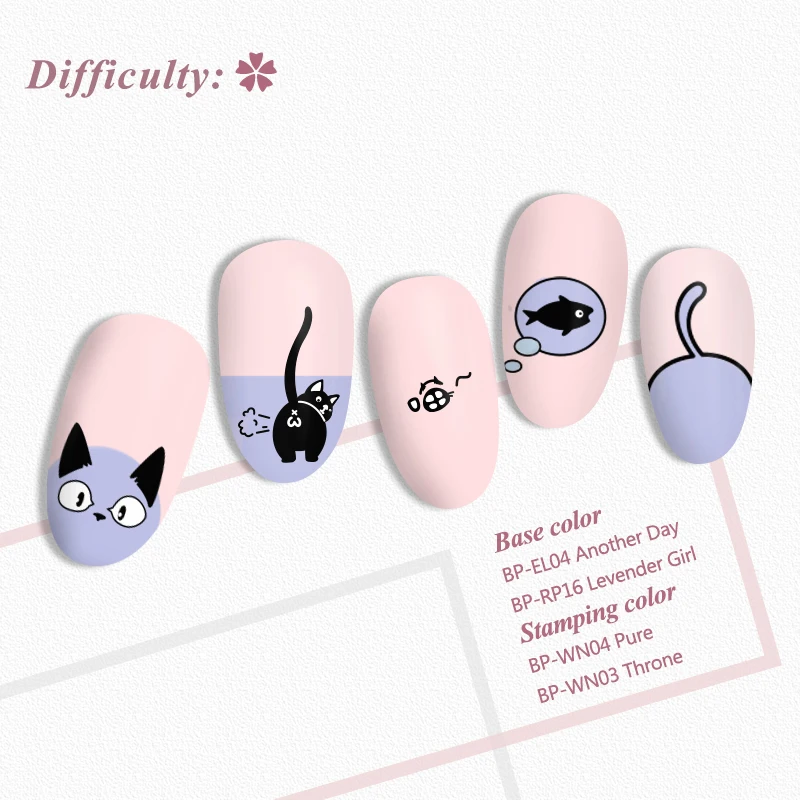 BORN PRETTY 12*6 см пластины для штамповки ногтей милые кошки животный узор прямоугольный, для нейл-арта изображения пластины Трафарет Инструмент штамповки шаблон