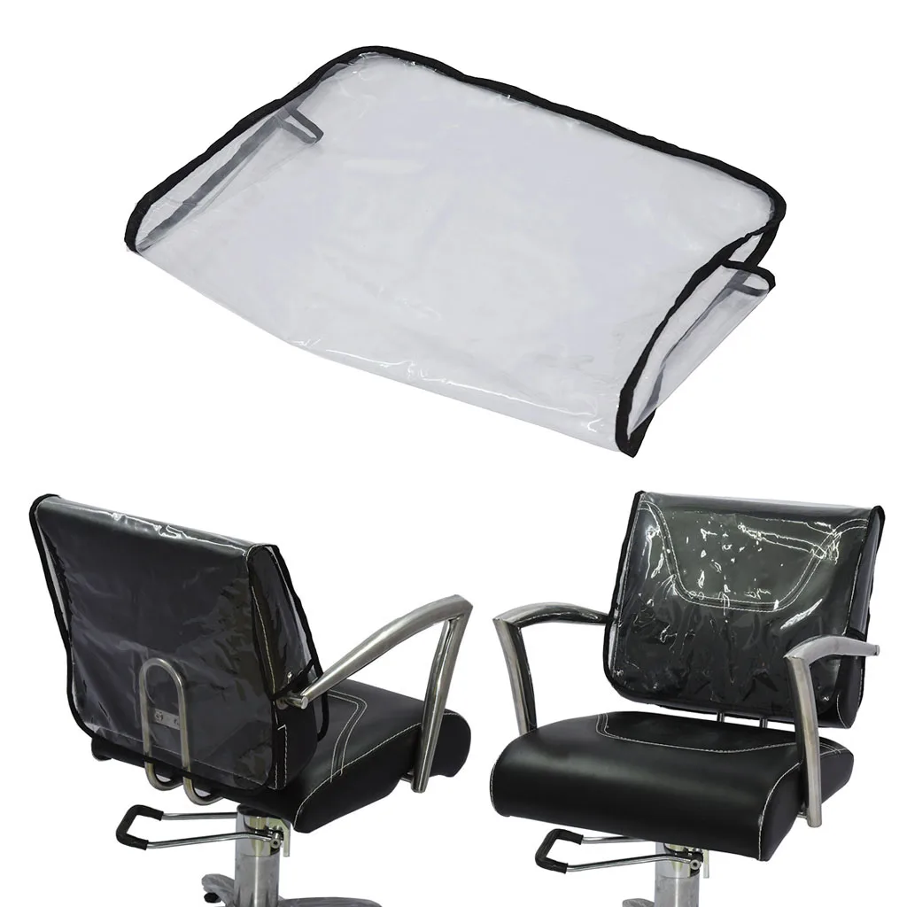 PRO Barber Beauty Salon Chair Protective Cover Vinyl Square, Back Cover of Salon Spa Barber Chair, Clear, PVC Waterproof