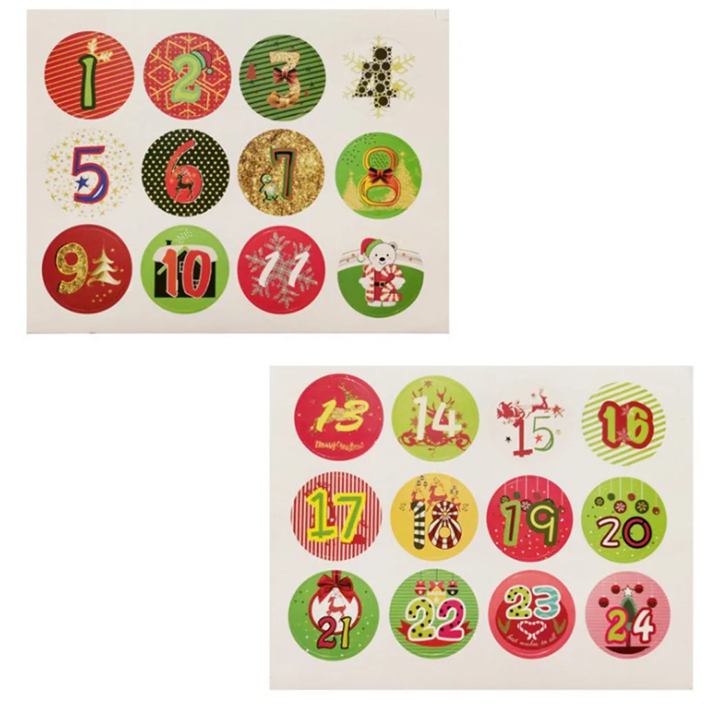 Christmas Pattern Candy Bag 1-24 Advent Calendar Bundle Cotton Linen Gift Bag christmas decoration for home storage candy bag