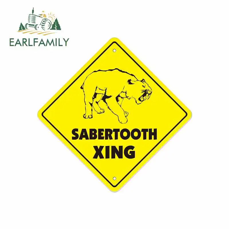 

EARLFAMILY 13cm x 13cm for Sabertooth Xing Car Stickers JDM Vinyl Air Conditioner RV VAN Fine Decal Car Accessories Graphics