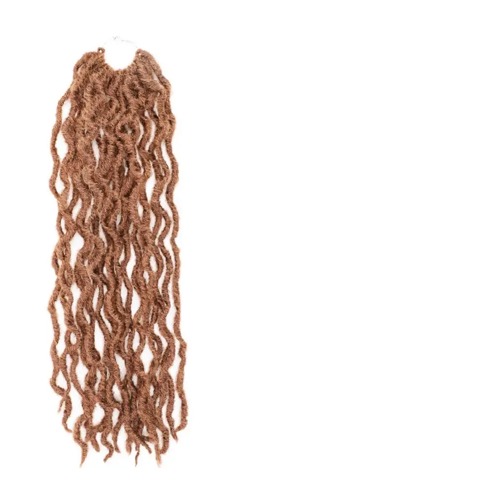 Современная королева мягкая Nu Locs крючком волосы 18 дюймов DeadLocs кудрявые крючком косички волос ткать синтетическая оплетка волос для женщин - Цвет: 27