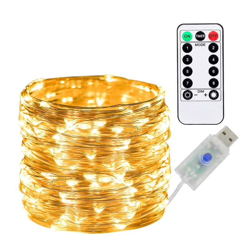 20m 10m Fairy Lights Battery Operated String Lights Remote Control Timer Twinkle String Lights 8 Modes Christmas Lights Outdoor Holiday Lighting Aliexpress