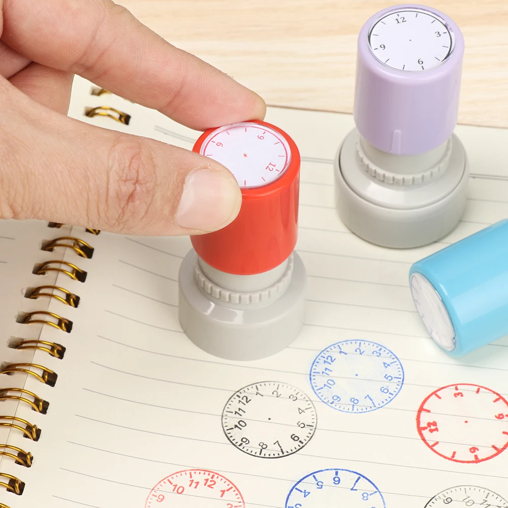 Sello de esfera de reloj de plástico para estudiante, herramienta de enseñanza, aprendizaje en reloj, herramientas de enseñanza de matemáticas, suministros escolares, 1 Uds.