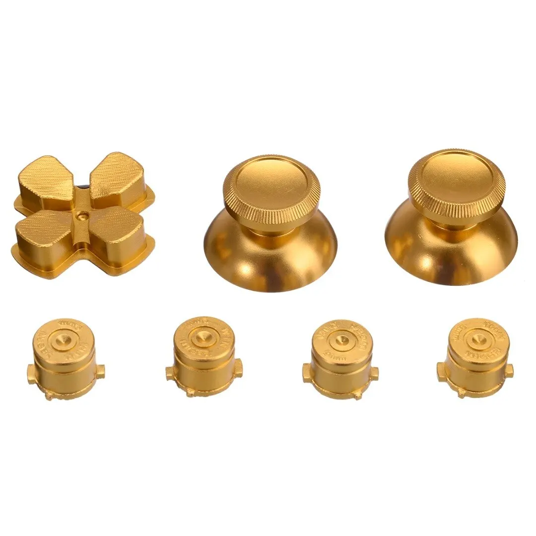 1 Set Alloy Metal Bullet Buttons Thumbsticks Cap Kit For PS4 Controller Gamepad Controller