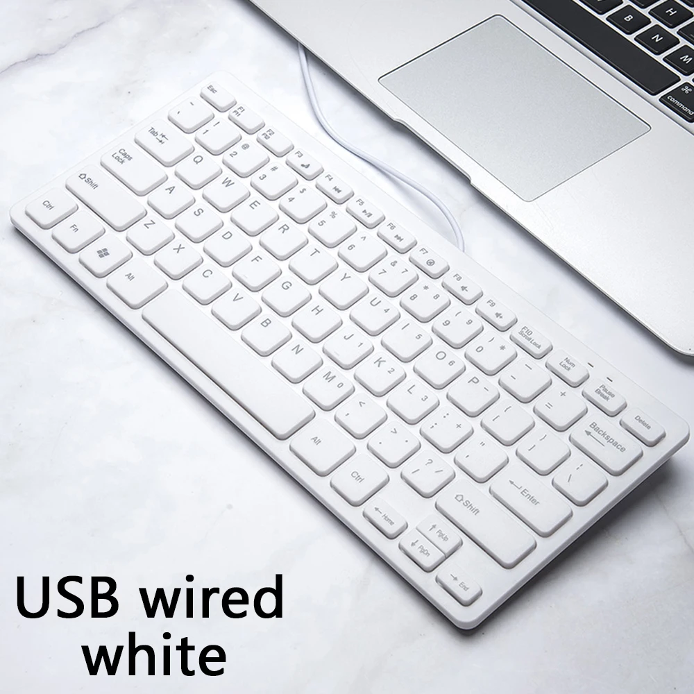 USB Проводная/Беспроводная клавиатура маленькая портативная клавиатура для ноутбука консоль для ПК-игр с поддержкой Windows клавир Windows 7/8/10/XP/Mac10.2 системы - Цвет: USB wired