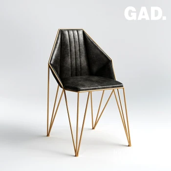 

Modern Fashion Nordic Ins Black Gold Dining Chair Home Restaurant High Back Chair Bar Stools Metal Soft Leather Chairs