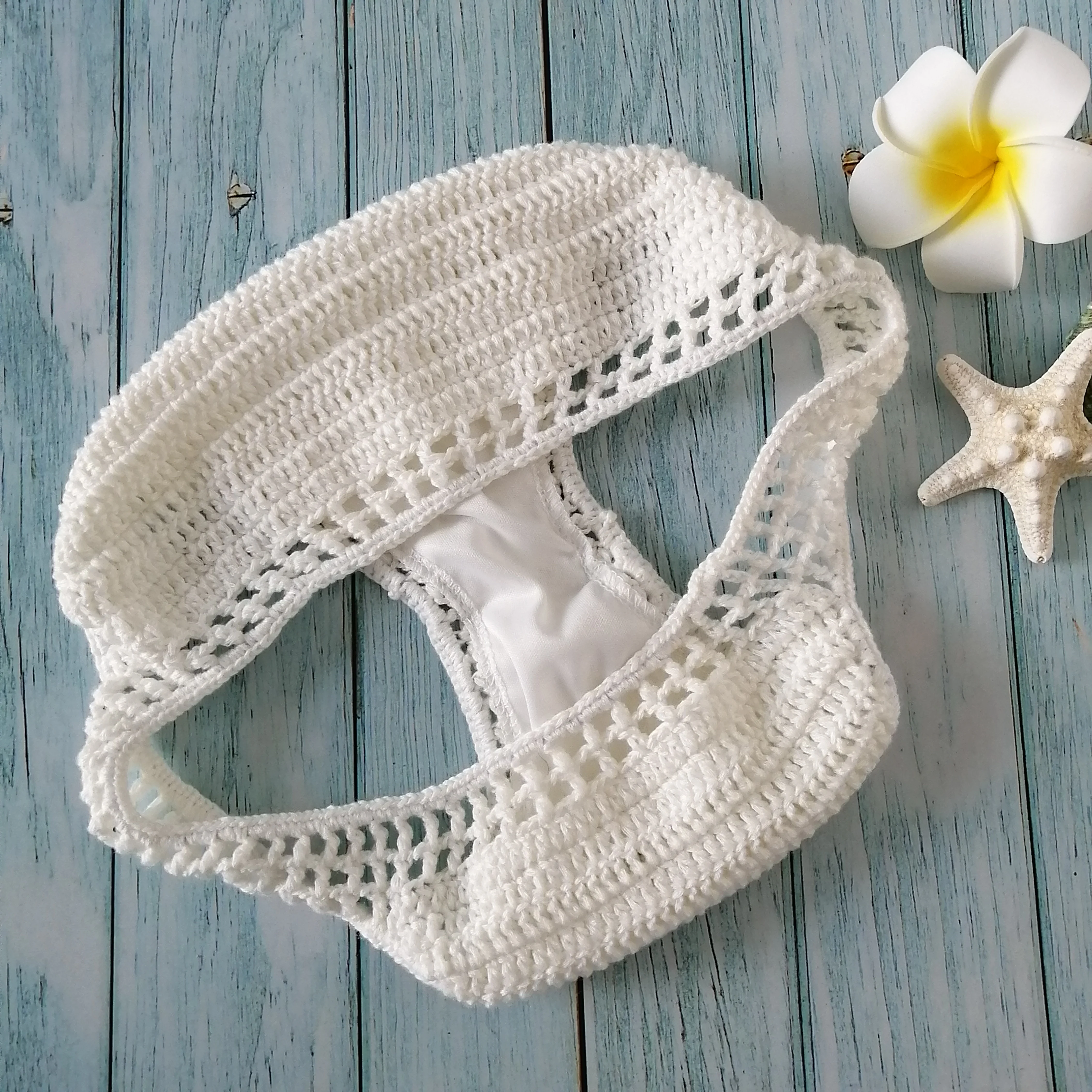 2019 Women Sexy Crochet Bikini Bottom Boho Thong Bikini  Handmade Swimsuit Knitting Shorts