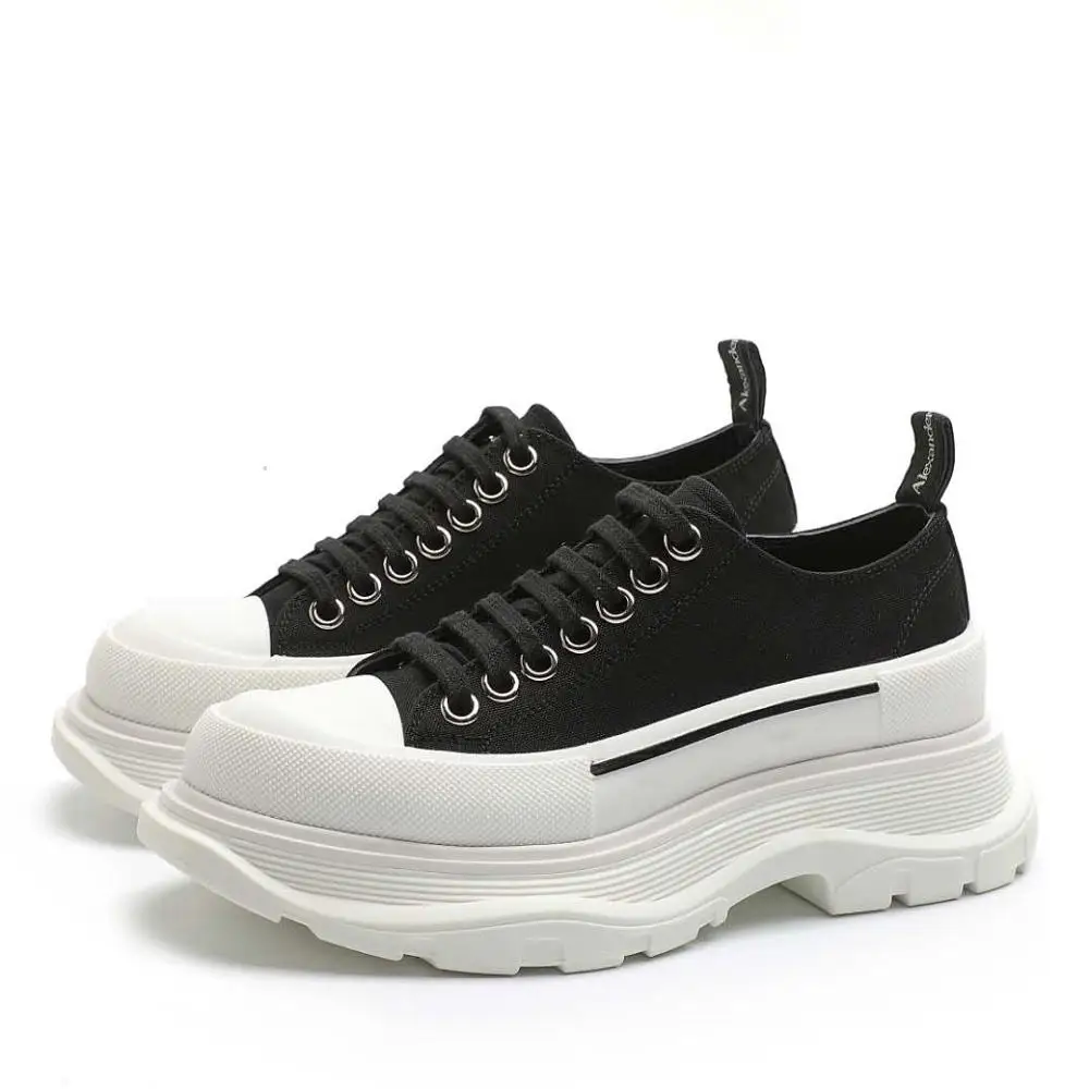 white chunky canvas shoes