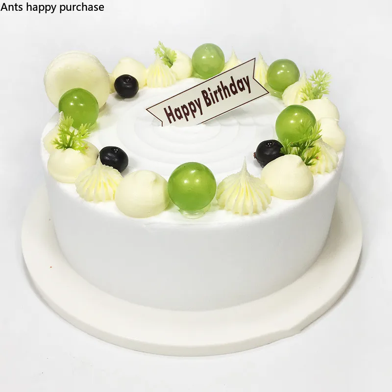 Белый фруктовый торт модель моделирование образец торт ко дню рождения Модель торты Магазин окно расположение образца пластиковый трафарет европейский стиль