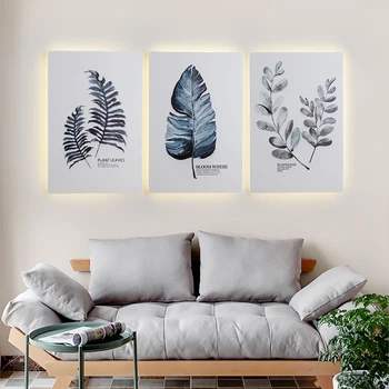 

16W Art Creative Color Painting wall decor led lights with picture leaf image home interior wall lightings double used lamp