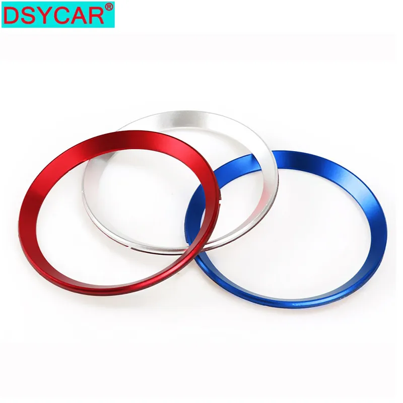 

DSYCAR 2Pcs/Set Aluminum Metal Ring Car Front and Rear Logo Chrome Silver Ring Decoration For BMW 3 4 Series M3 M4 New