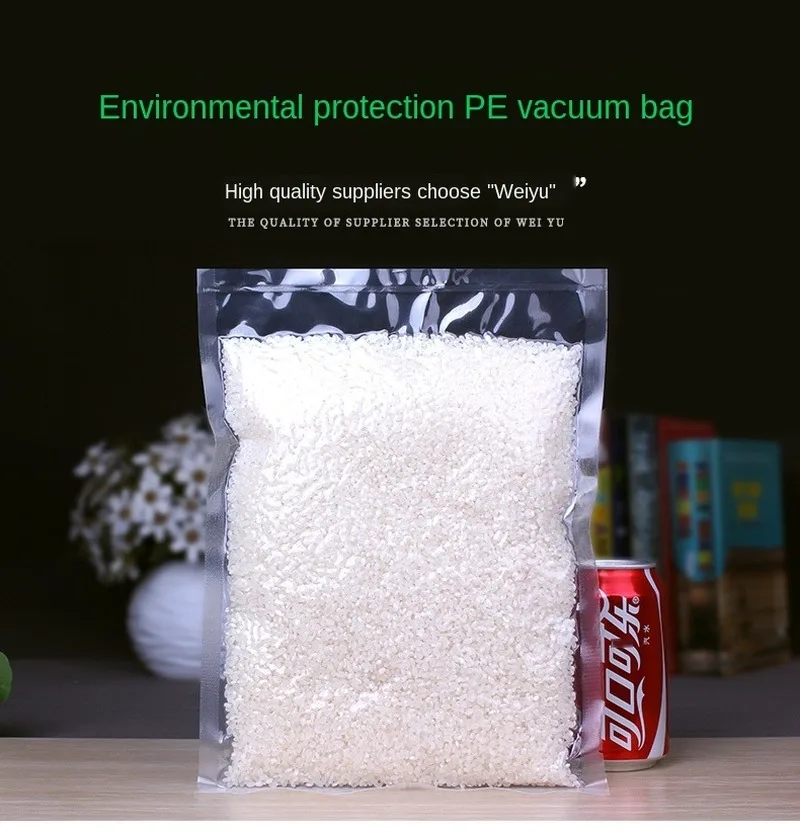 Bolsa de vacío PE vacío bolsas de sellado comercial bolsa de vacío bolsa de embalaje de plástico de superficie lisa de plástico sellador al vacío de alimentos bolsas 100 Uds ► Foto 3/6