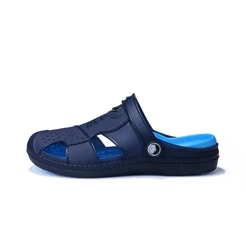 Оригинальные новые садовые Вьетнамки; водонепроницаемая обувь; Мужская теннисная обувь на плоской подошве; летние пляжные шлепанцы; прогулочные сандалии для плавания; садовая обувь - Color: Blue