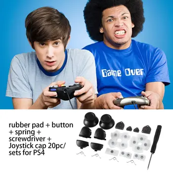 

Handle Repair Parts Conductive Rubber Pad + Button + Spring + Screwdriver + Joystick Cap 20pc/ Sets For PS4 Dropshipping