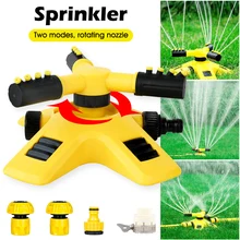 

2 Modes Sprinkler Watering System Automatic 360 Degree Rotating Nozzle 3-Arm Grass Lawn Irrigation Sprinkler with Connectors