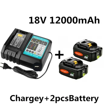 

100% New Original 18V 12.0Ah 12000mAh Li-Ion Battery Replacement Power Tool Battery for MAKITA BL1880 BL1860 BL1830+3A Charger