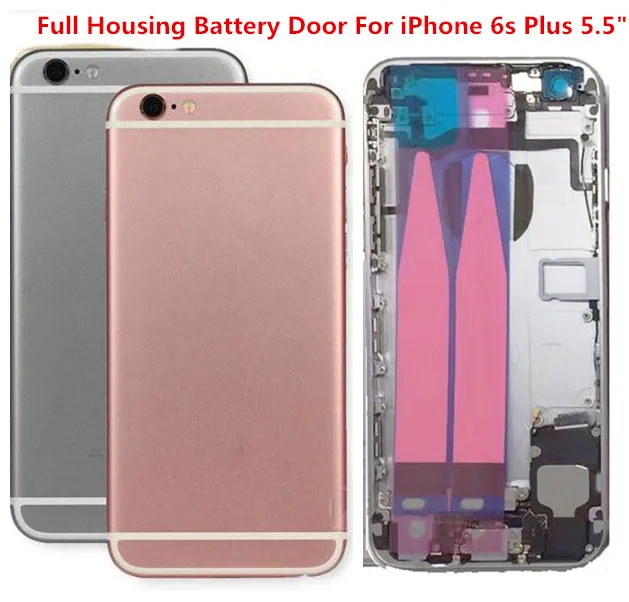 Gift+Full Housing for iPhone 6sPlus Back Cover Middle Frame Chassis Assembly Battery Door Rear with Flex CableReplacement