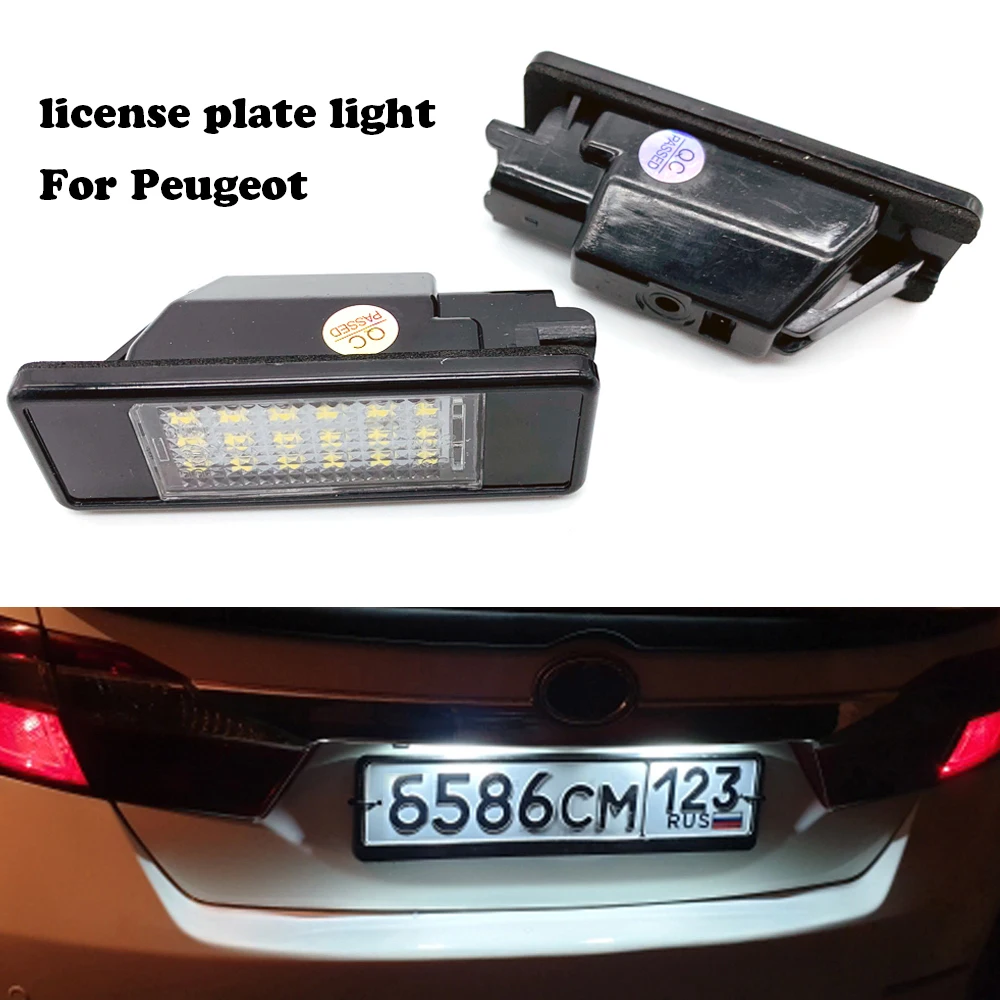 License Plate Light For Peugeot 106 1007 207 307 308 3008 406 407 508