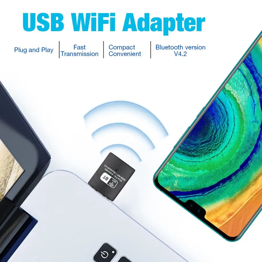 Беспроводной USB Wi Fi адаптер 600 Мбит/с 2 4 + 5 ГГц|Беспроводные адаптеры| |
