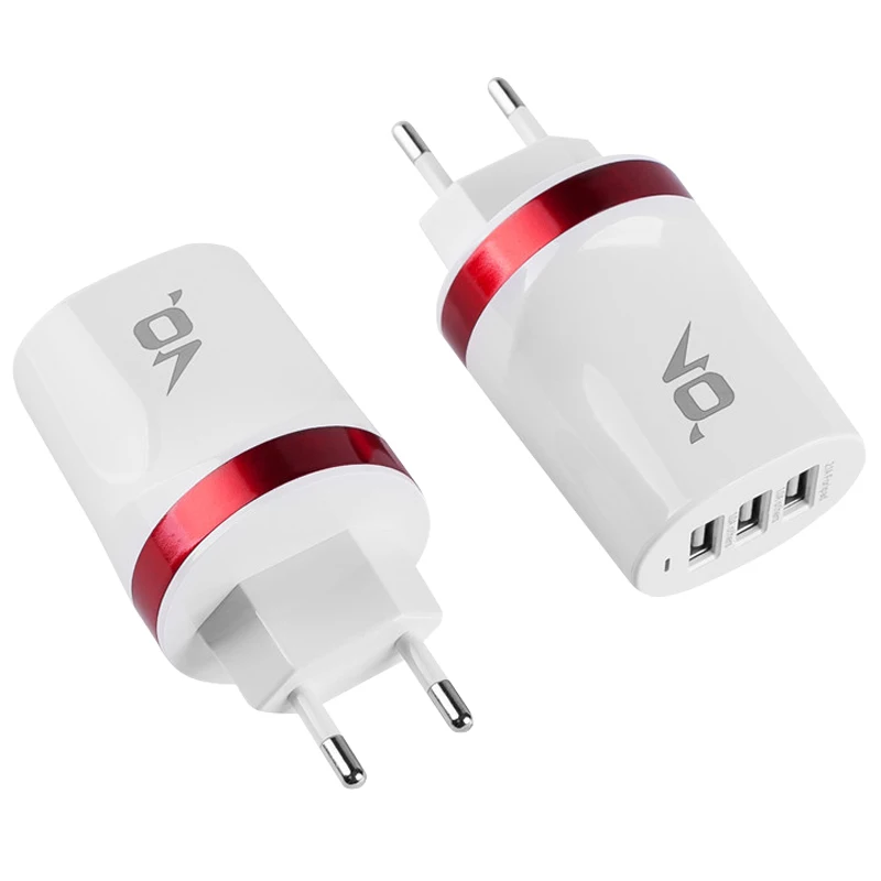 EU-Red ЕС Мульти USB настенное зарядное устройство портативное 3 порта зарядное устройство кирпич Путешествия Разъем куб телефон зарядка iPhone X/8 Plus/8 iPad samsung Galaxy - Цвет: EU-Red