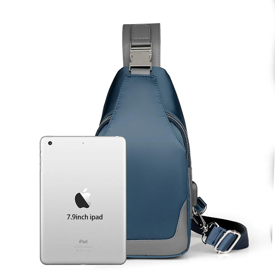 Модная мужская Наплечная Сумка с usb зарядкой сумки через плечо для мужчин