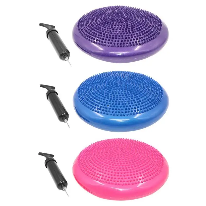 

PVC Inflatable Yoga Balancing Thickening Ball Pad Training Cushion Stability Disc Soft Flexible Potable Exercise Fitness Sports