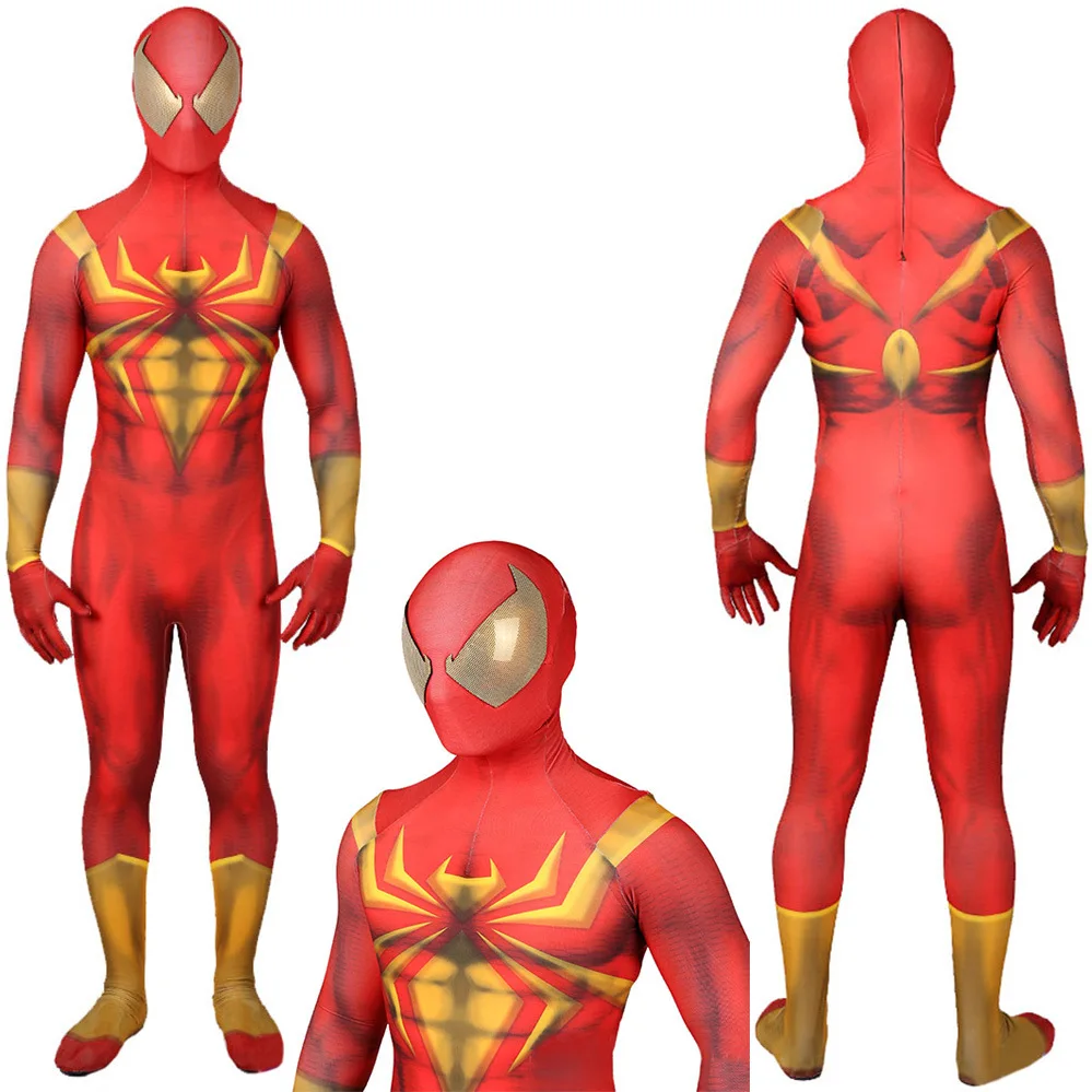 

Gold skin Suit Halloween cosplay Costumes for adult men kids Zentai Jumpsuit Superhero Movie costume