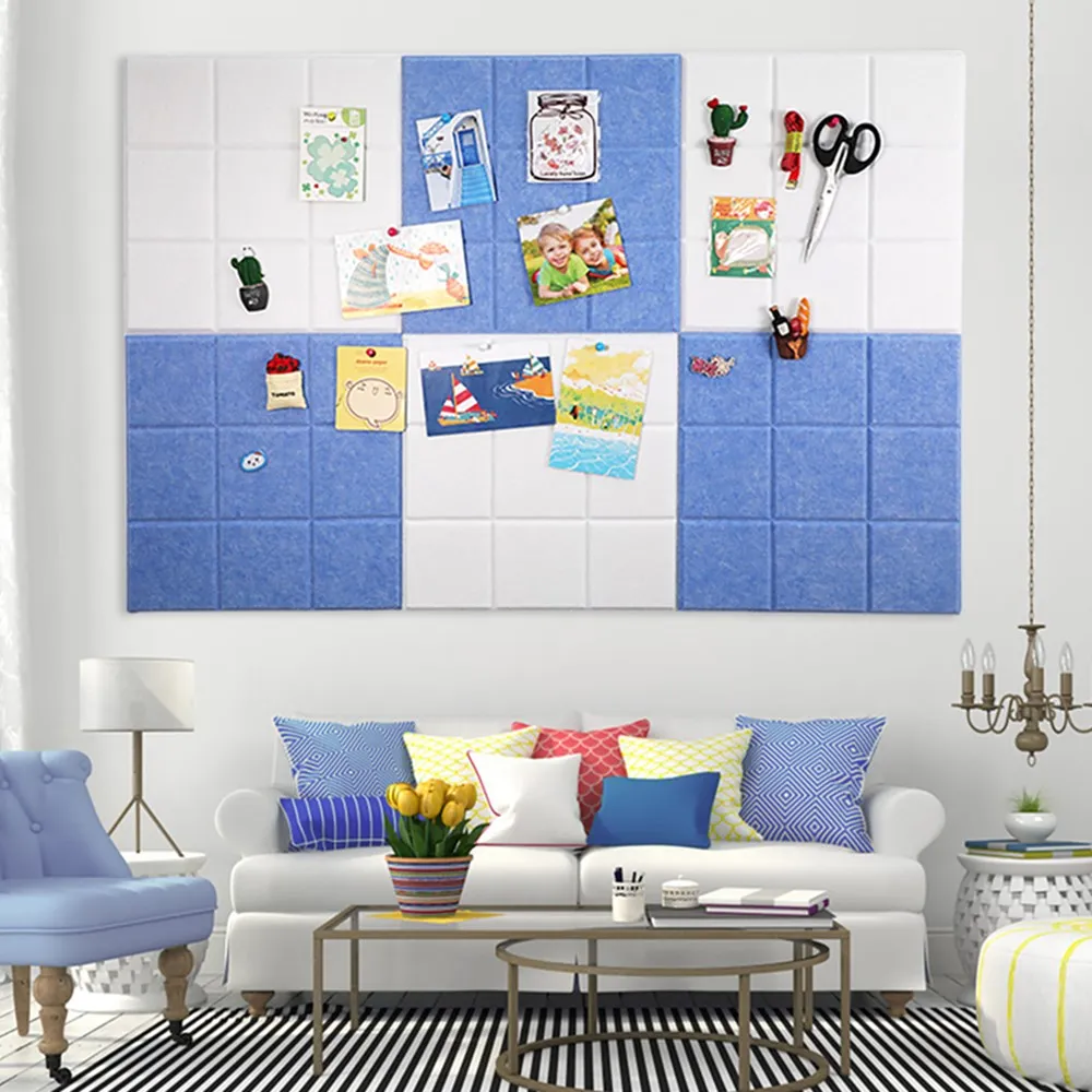 

6PCS Adhesive Felt Wall Sticker Collecting Board DIY Puzzle Photo Display Message File Storage Board Children Kindergarten Decor
