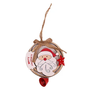 

Burlap Bow Hanging Bell Rattan Pendant/Christmas Wooden Mini Garland/Christmas Atmosphere Decor/Children Gift/Home Decor