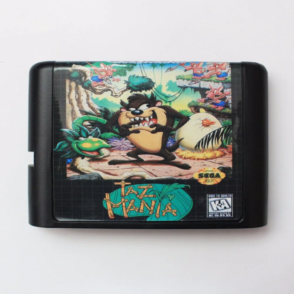 16-битная игровая карта Taz Mania для Sega Mega Drive Genesis |