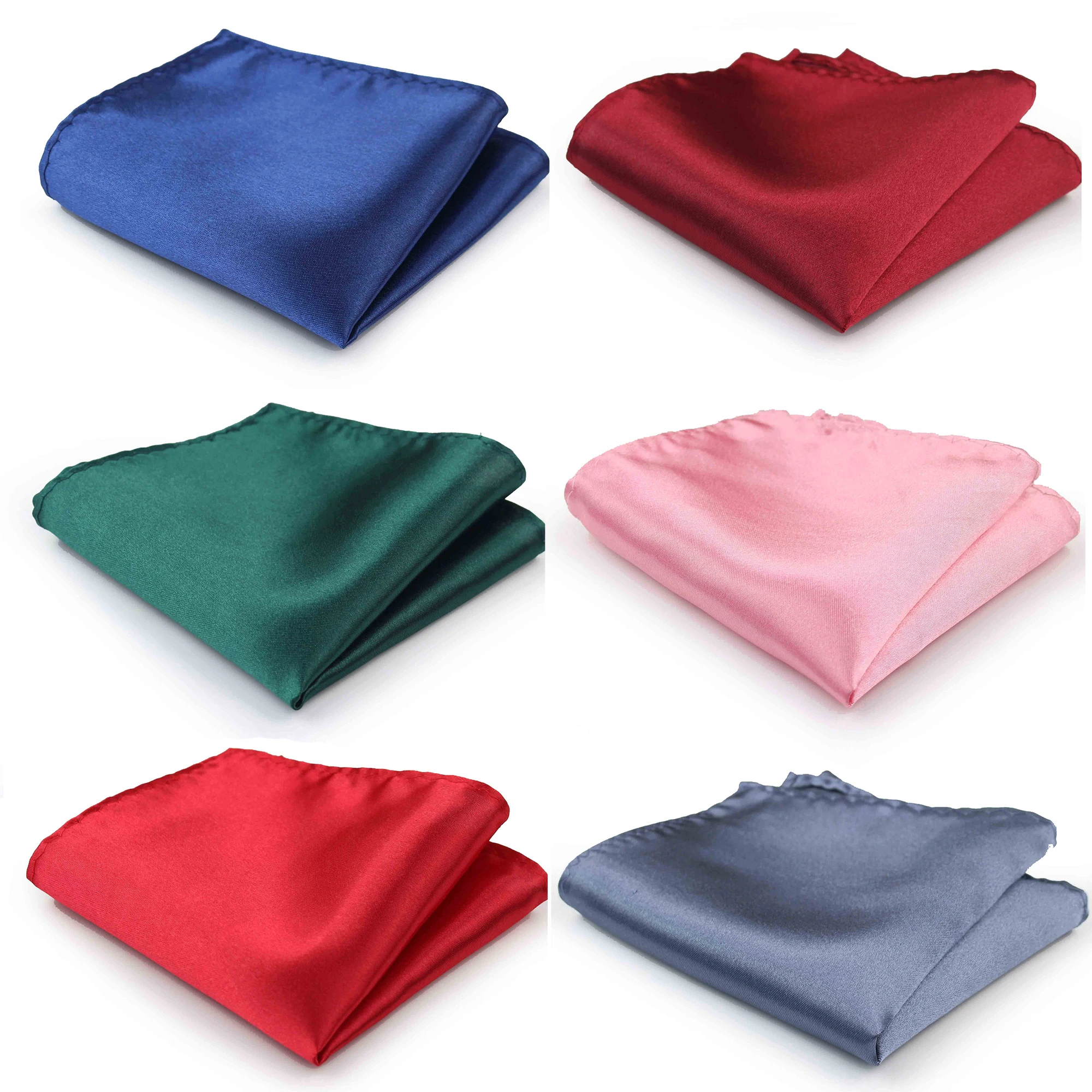 Однотонный атласный Карманный квадратный платок Hankie из полиэстера деловой