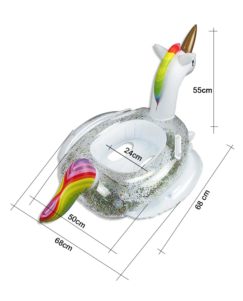 Сиденье лодка надувной плавательный круг фламинго для бассейна, погружаемый в воду ряд трубы плот водный детская кровать спасательный круг безопасные игрушки для воды - Цвет: Unicorn