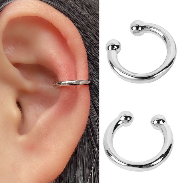 Earrings Without Ear Hole Star Wrap Clip On Earrings Earcuff for Women Chain Hollow Ear Cuff  Fake Earring Piercing