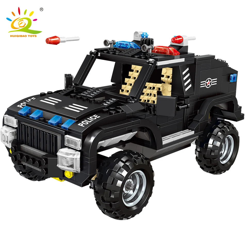 

HUIQIBAO TOYS 630pcs SWAT Armored Vehicle soldiers Building Blocks For Children Legoingly City Trucks Policeman Figures Bricks