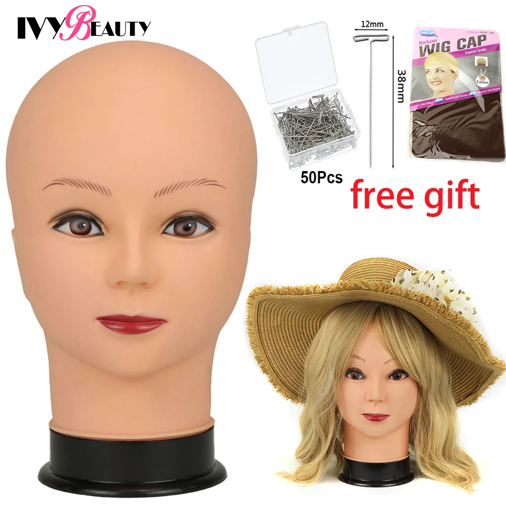 

Quality Wig Making Head Bald Mannequin Head Without Wig Stand For Wigs Making Hat Display Cosmetology Manikin Head With Wig Nets