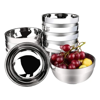 

Stainless Steel Bowl,Stainless Steel Mixing Bowls 10 Pack Double Walled Insulated Snack Nesting Bowl Set,5.9 Inch