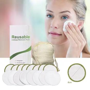

16PCS Reusable Makeup Remover Pad Bamboo Fiber Round Washable Bamboo Fiber Makeup Remover Cotton Pad