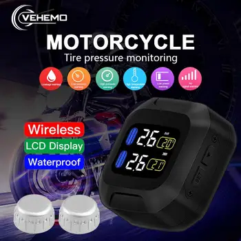 

2020 Tire Pressure Monitoring System Motorbike TPMS for CAREUD Tire Pressure Alarm USB Interface Waterproof 2PCS Sensor