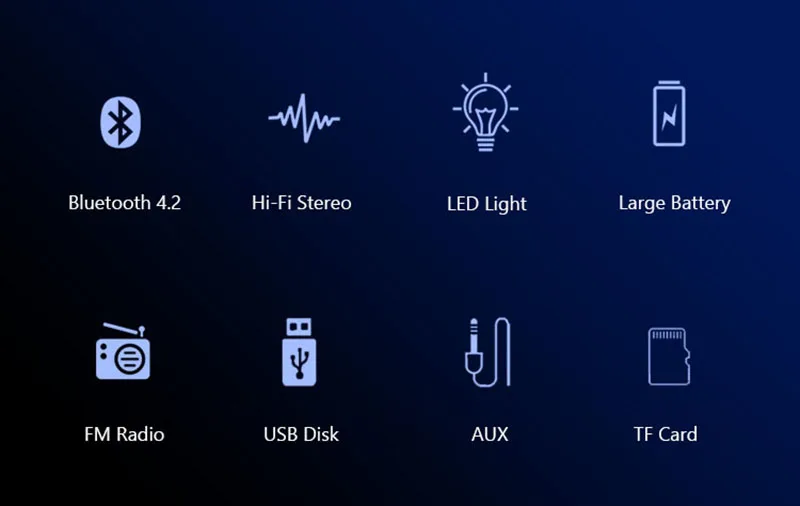 Портативный динамик Bluetooth Колонка Беспроводная Bluetooth Колонка Высокая мощность бум бокс открытый бас HIFI TF fm-радио с светодиодный светильник