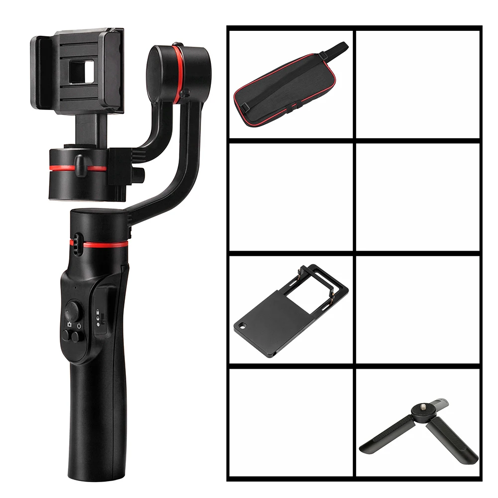 3-осевой портативный смартфон Gimbal стабилизированный держатель для iPhone 11 Pro Xs Max Xr X 8 плюс samsung S9 S8 3 оси Zoom Action Камера - Цвет: H2 Bundle2